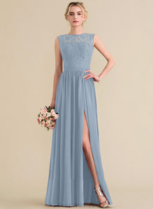 Length Neckline Floor-Length SplitFront Silhouette Embellishment ScoopNeck A-Line Fabric Julianna Natural Waist A-Line/Princess Bridesmaid Dresses