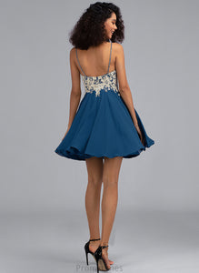 Chiffon V-neck Dress Lace A-Line Beading Short/Mini Homecoming Homecoming Dresses Alyvia With