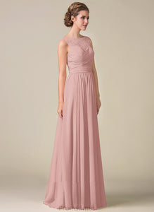 Fabric A-Line Ruffle ScoopNeck Floor-Length Neckline Length Silhouette Embellishment Sahna Bridesmaid Dresses