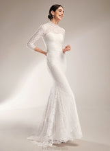 Load image into Gallery viewer, Trumpet/Mermaid Kaila Sweep Wedding Dresses Dress Train Wedding Lace Neck High