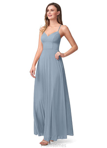 Katharine Natural Waist Floor Length Sleeveless A-Line/Princess V-Neck Bridesmaid Dresses