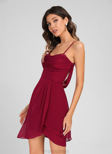 Homecoming Dresses With V-neck Sequins Cascading Homecoming Catalina Dress Short/Mini Jersey Sheath/Column Ruffles