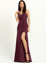 Load image into Gallery viewer, Sheath/Column Briana V-neck With Floor-Length Prom Dresses Chiffon Ruffle