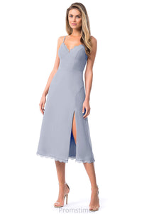 Lexie Sleeveless V-Neck Sheath/Column Natural Waist Floor Length Bridesmaid Dresses