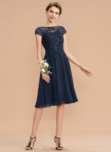 Load image into Gallery viewer, With A-Line Lace Karissa Dress Knee-Length Scoop Homecoming Dresses Chiffon Bow(s) Neck Homecoming