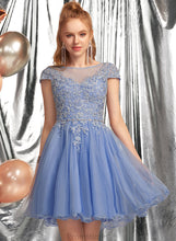 Load image into Gallery viewer, Dress Lace Beading Lace With Homecoming Dresses Short/Mini A-Line Neck Scoop Julia Homecoming Appliques Tulle