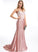 Prom Dresses Sweep Trumpet/Mermaid Alisson Lace Satin Sweetheart Train