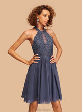 Load image into Gallery viewer, Beading Short/Mini Homecoming Dresses Kallie Homecoming Chiffon Lace Dress With A-Line Halter
