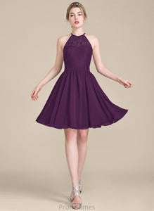 Neckline Silhouette A-Line ScoopNeck Lace Length Fabric Straps Knee-Length Allie Sleeveless A-Line/Princess Bridesmaid Dresses