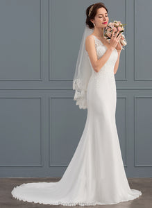 Dress Hayden Court Chiffon Wedding Dresses Train Lace Wedding V-neck Trumpet/Mermaid