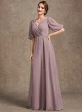 Load image into Gallery viewer, A-Line Addison V-neck Mother Dress of Ruffle the Bride Chiffon Mother of the Bride Dresses With Floor-Length