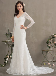 Maria Trumpet/Mermaid Dress Court V-neck Lace Train Wedding Wedding Dresses