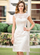 Load image into Gallery viewer, Wedding A-Line Dress Gill Lace Satin Wedding Dresses Knee-Length