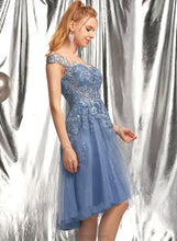Load image into Gallery viewer, Neck With Amirah Scoop Dress A-Line Homecoming Asymmetrical Tulle Sequins Lace Homecoming Dresses
