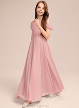 Load image into Gallery viewer, With Junior Bridesmaid Dresses V-neck A-Line Floor-Length Chiffon Ruffle Abigail
