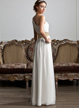 Load image into Gallery viewer, Prom Dresses Beading A-Line Floor-Length Sequins Ruffle One-Shoulder Micaela With Chiffon