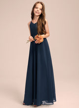 Load image into Gallery viewer, Floor-Length Samara A-Line V-neck Bow(s) Junior Bridesmaid Dresses With Chiffon