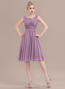 SquareNeckline Lace Fabric Neckline Silhouette Length A-Line Knee-Length Straps Caitlyn Floor Length Natural Waist Bridesmaid Dresses