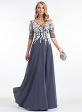 Load image into Gallery viewer, V-neck Sequins A-Line Lace Chiffon Prom Dresses Kaylyn With Floor-Length