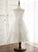 A-Line/Princess Flower Scoop - Girl Tea-length Flower Girl Dresses Satin/Tulle/Lace Dress Celeste Sleeveless Neck
