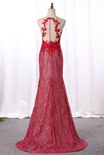 Load image into Gallery viewer, 2024 Prom Dresses Mermaid Scoop Lace With Applique Detachable