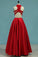 2022 Two Pieces Prom Dresses Satin With Applique Floor Length Lace Bodice