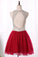2022 Tulle Scoop Homecoming Dresses A Line Tulle With Beading Short/Mini