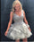 Princess/A-Line Amanda Homecoming Dresses Scoop Backless Appliques Gray Organza Dresses Prom