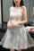 Princess/A-Line Jewel Sleeveless Light Gray Tulle Dresses Kinley Homecoming Dresses With Appliques Prom
