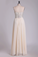 2024 A Line Spaghetti Straps Chiffon With Beading Floor Length Prom Dresses