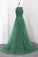 2022 Scoop Lace & Tulle Prom Dresses Mermaid With Applique Sweep Train