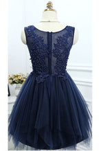 Load image into Gallery viewer, 2024 Scoop Homecoming Dresses A Line Tulle With Applique Short/Mini