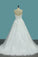 2022 Sweetheart Wedding Dresses A Line Tulle With Applique Sweep Train