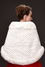 Load image into Gallery viewer, Elegant White Faux Fur Wedding Wrap