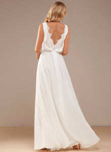 A-Line Ruth Dress Wedding Dresses Floor-Length Lace Wedding V-neck Chiffon