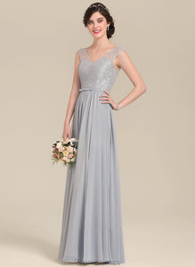 Neckline Length Fabric Embellishment V-neck Bow(s) Silhouette A-Line Floor-Length Sofia Bridesmaid Dresses