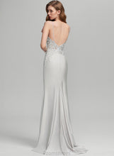 Load image into Gallery viewer, Sequins Prom Dresses Jersey V-neck With Lilly Trumpet/Mermaid Sweep Train