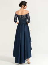 Load image into Gallery viewer, With Asymmetrical Kaitlyn Homecoming Dresses Dress Satin Off-the-Shoulder A-Line Lace Homecoming
