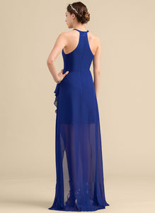 Silhouette Length Neckline Fabric ScoopNeck CascadingRuffles Embellishment Asymmetrical A-Line Natalia Bridesmaid Dresses
