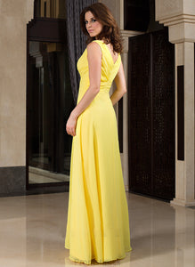 Length A-Line Neckline Ruffle Floor-Length Fabric V-neck Embellishment Silhouette Mckayla Bridesmaid Dresses