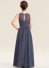 Load image into Gallery viewer, Ruffle Floor-Length A-Line Scoop Chiffon Junior Bridesmaid Dresses Neck With Carley
