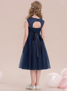 Ruffle Sweetheart With Tulle Empire Knee-Length Junior Bridesmaid Dresses Kinsley