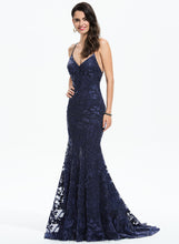 Load image into Gallery viewer, Prom Dresses Train V-neck Sequins Trumpet/Mermaid Sweep With Lia Sequined