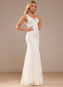 Trumpet/Mermaid Madalyn Floor-Length V-neck Dress Wedding Dresses Lace Wedding