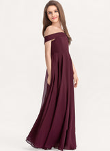 Load image into Gallery viewer, A-Line Floor-Length Adalyn Chiffon Junior Bridesmaid Dresses Off-the-Shoulder