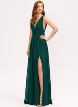 Load image into Gallery viewer, With V-neck Scarlett Pleated Chiffon Prom Dresses A-Line Floor-Length
