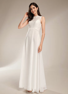 Martha Chiffon Wedding A-Line Scoop Floor-Length Lace Dress Wedding Dresses