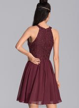 Load image into Gallery viewer, With Chiffon Mylee Homecoming A-Line Lace Short/Mini Neck Homecoming Dresses Scoop Dress
