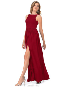 Rose Satin Natural Waist Floor Length Sleeveless Spaghetti Staps Trumpet/Mermaid Bridesmaid Dresses