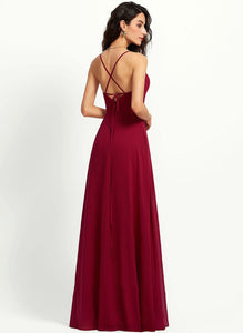 A-Line Embellishment Floor-Length Neckline Length Fabric Silhouette V-neck Ruffle America A-Line/Princess V-Neck Bridesmaid Dresses